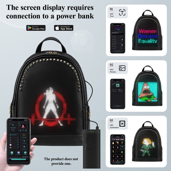 Gelrova LED Backpack - T5 Purse for Women - 13.5INCH - LED Backpack Car Sign