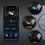 Gelrova LED Crossbody Bag - Devil Eye Bag 12.5" smartphone app interface for customization and animation features.