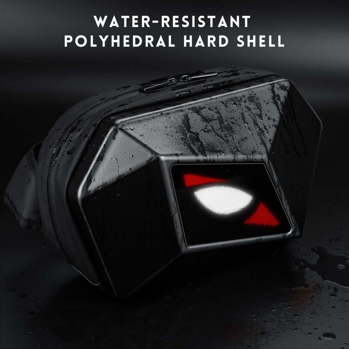 Gelrova LED Crossbody Bag - Devil Eye Bag 12.5" with water-resistant polyhedral hard shell design.