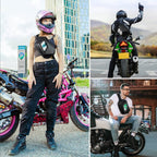 Gelrova LED Crossbody Bag - Devil Eye Bag 12.5" showcased in trendy motorcycle fashion settings.