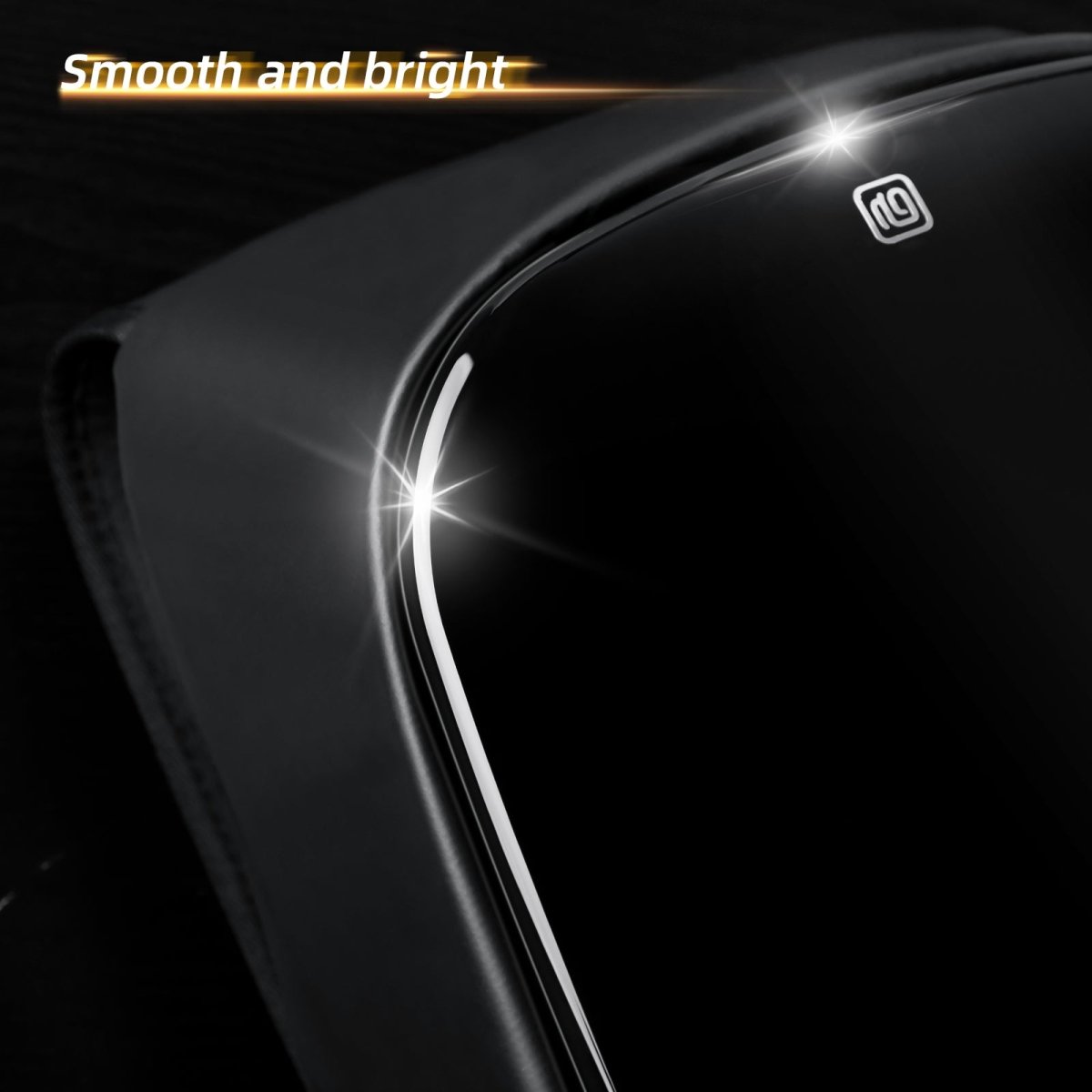 Close-up of Gelrova LED motorcycle backpack surface, highlighting its smooth texture and bright finish.
